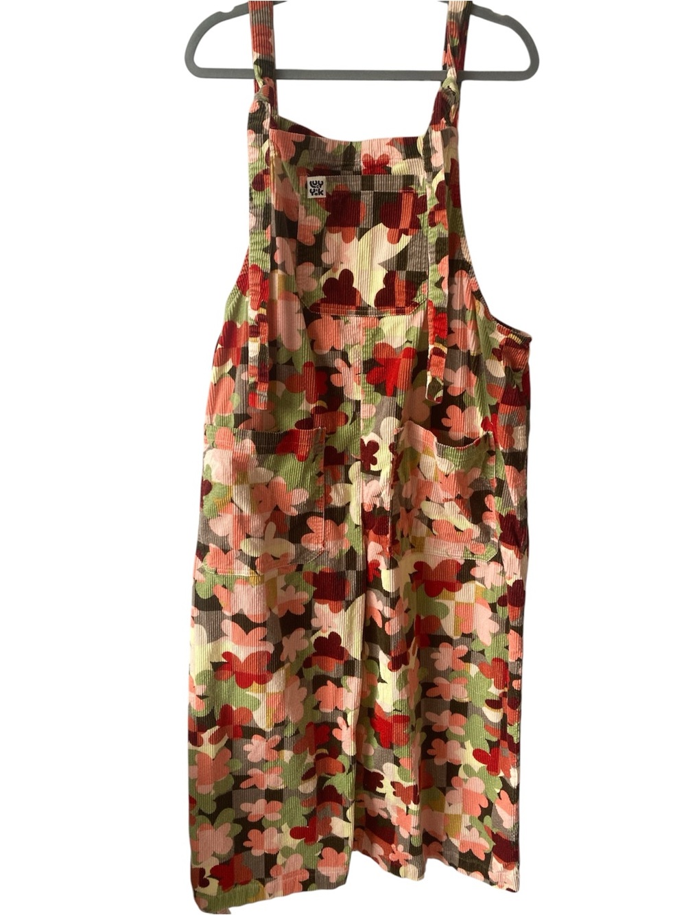 Lucy & Yak Dungarees, Jenny, Overalls, Floral, Corduroy, Wide Leg, Cropped, 20